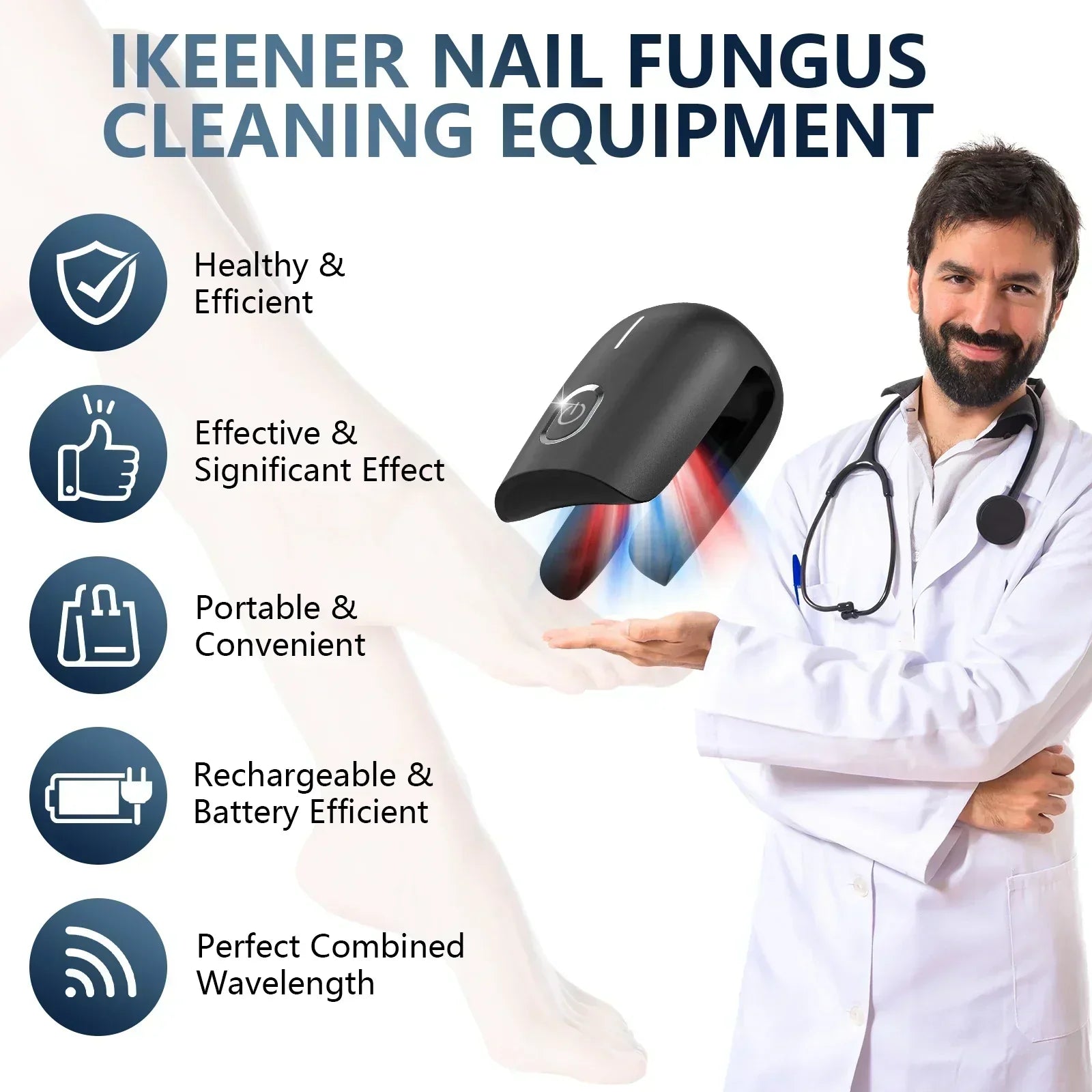 Portable Toenail Fungus Laser Therapy Device With USB Charging