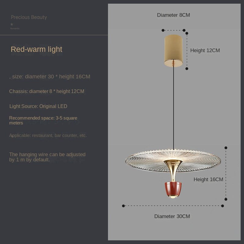 Lampadario Ombrello in Vetro AstraGlass con Illuminazione LED