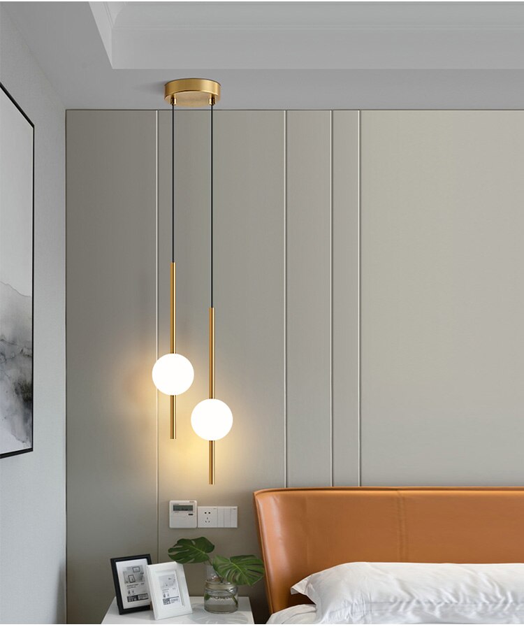 Moole Doon Nordycka szklana kula wisząca lampa minimalistyczne oświetlenie pokoju