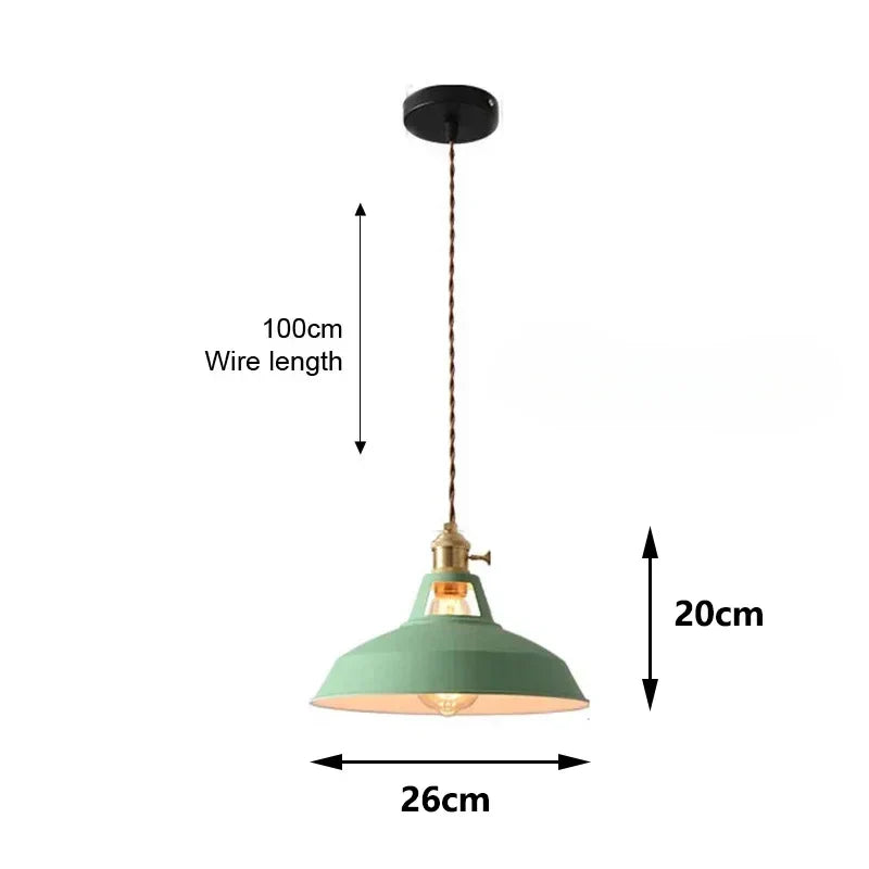Aluminium Pendant Light With E27 Fitting In 8 Modern Colors