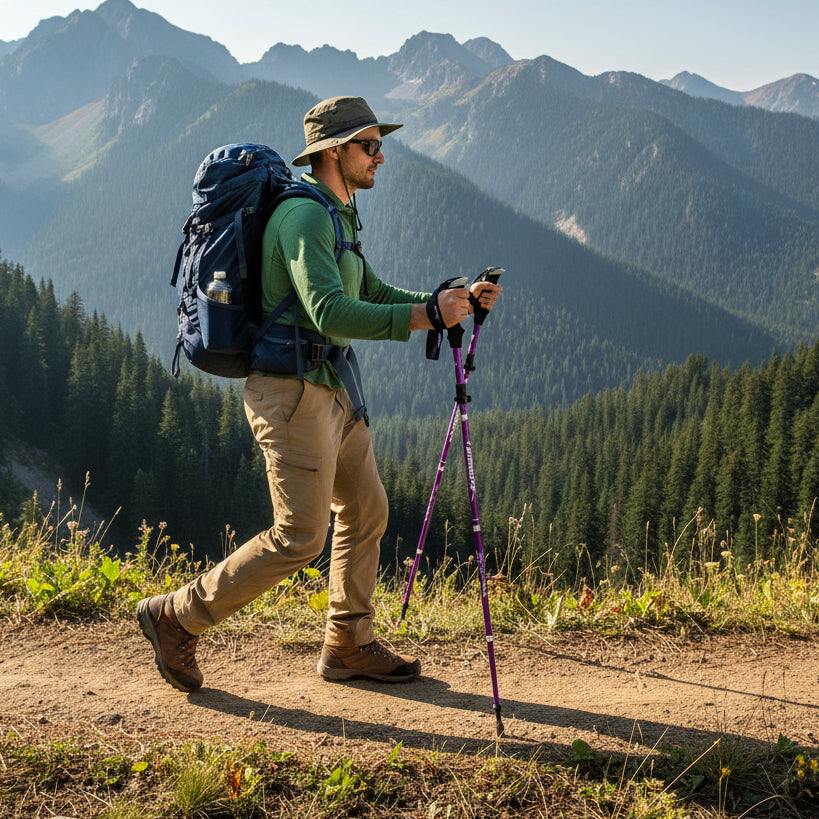 SummitGrip Adjustable Trekking Poles For Stable Hikes And Adventures