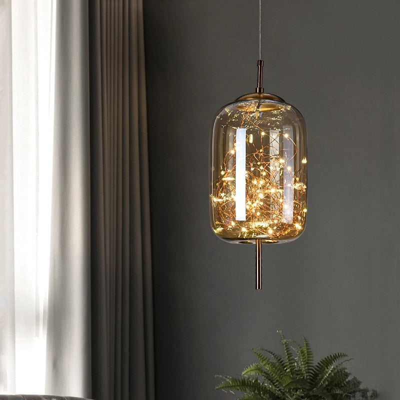 Aurora Glass Star Pendant Light For Modern Home Interiors