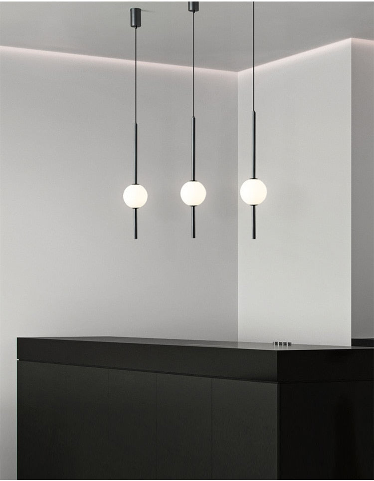 Moole Doon Nordycka szklana kula wisząca lampa minimalistyczne oświetlenie pokoju