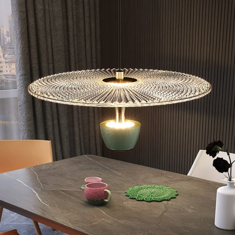 Lampadario Ombrello in Vetro AstraGlass con Illuminazione LED