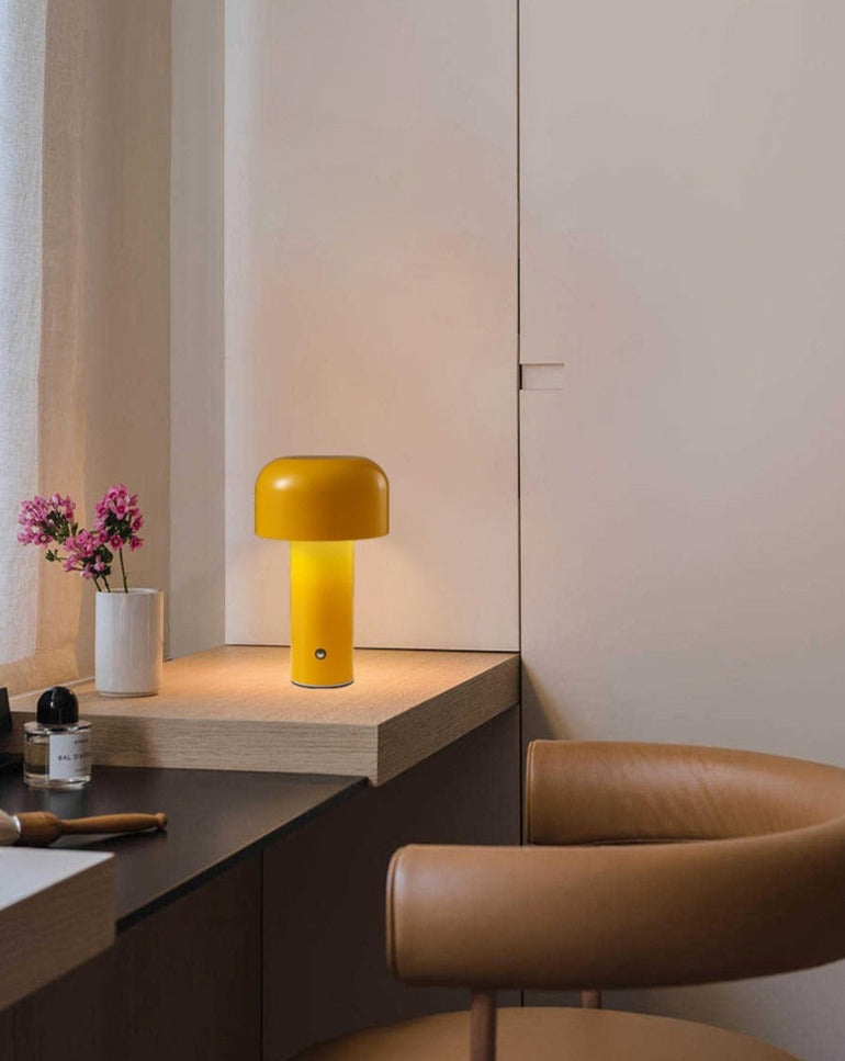 Lunetta Cordless Mushroom Table Lamp in Italian Style