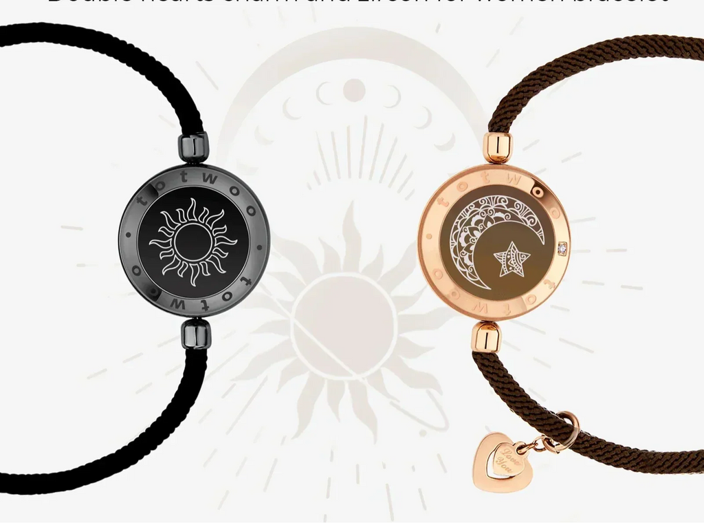 Totwoo Moon And Sun Love Bracelets For Couples Long Distance Touch Light Up And Vibrate