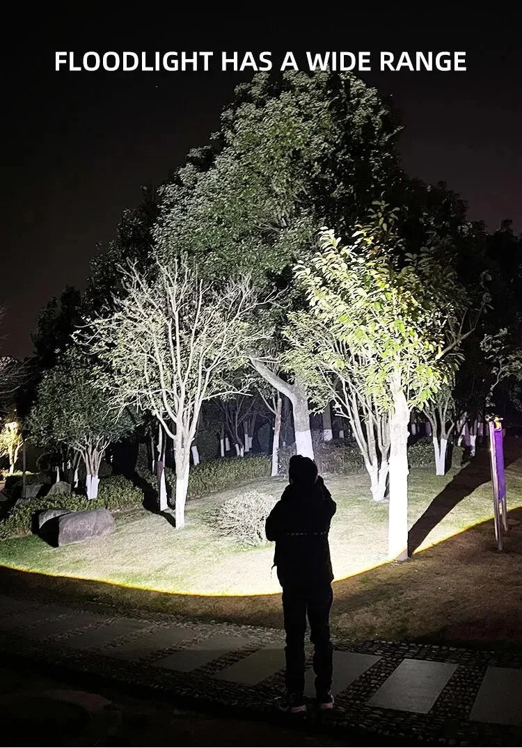NovaBeam Výkonná LED Svítilna s 100000 lumeny, USB Nabíjením, Vodotěsným a Zoom Designem