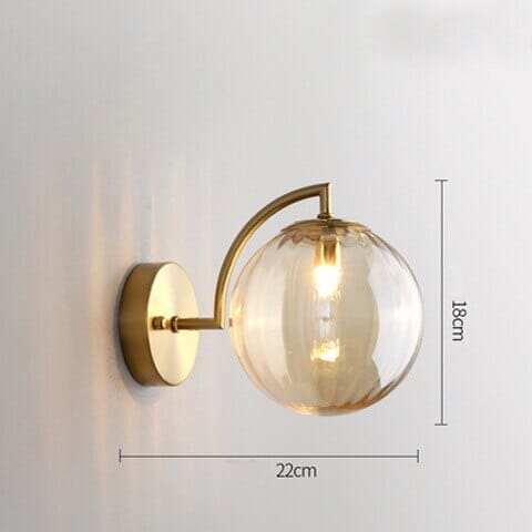 Lyria Glass Round Wall Lamp in Sleek Modern Metal Finish