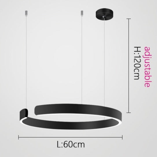 Luma Circle LED Lysekrone Metal Luksus Pendellampe
