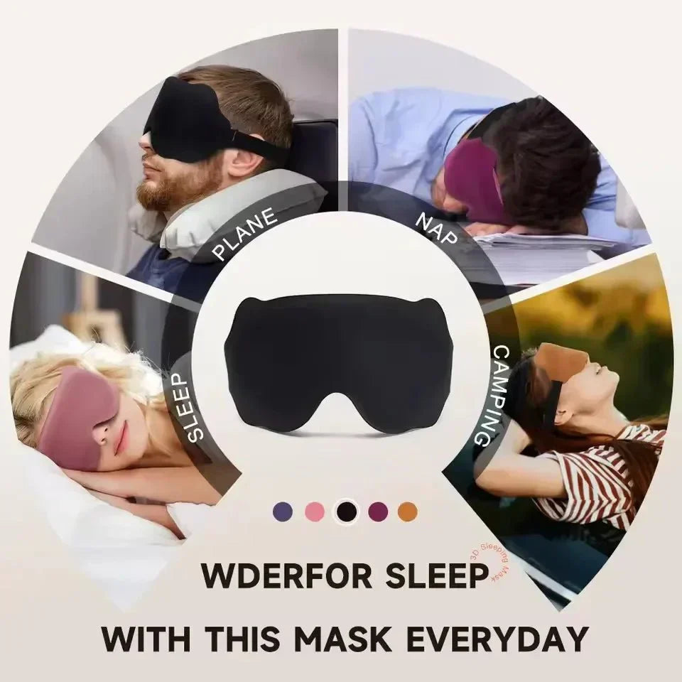 NoctiShade 6D Light Blocking Memory Foam Sleep Mask For Deep Sleep