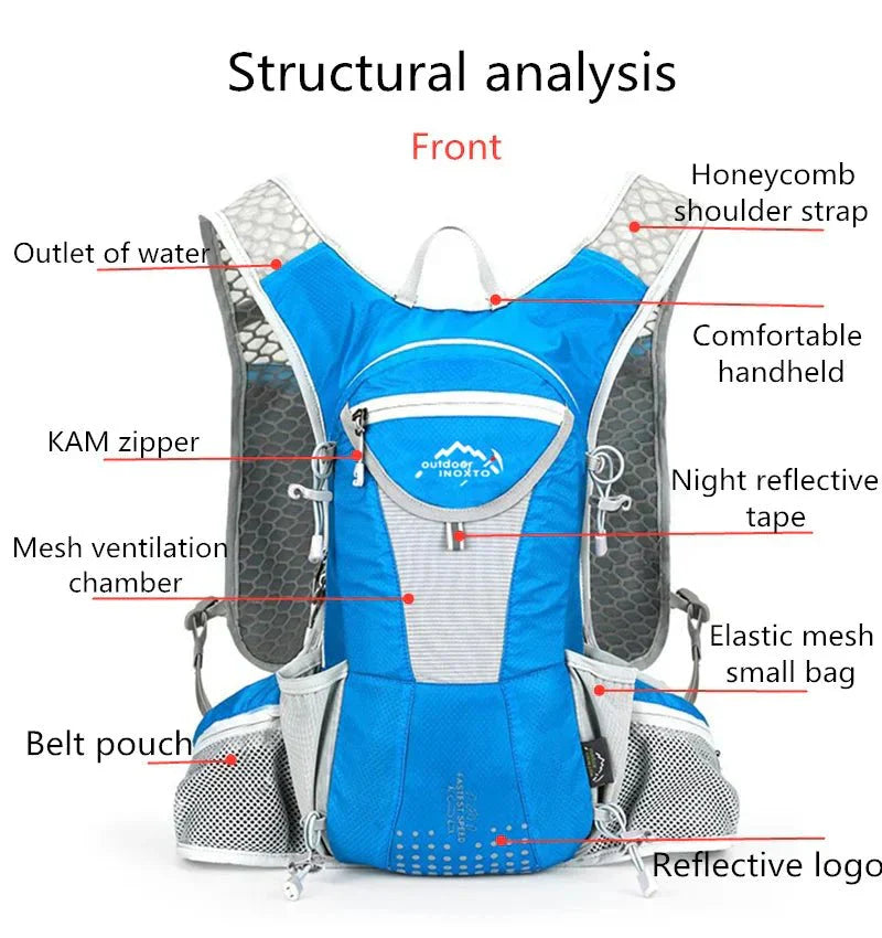 AquaFlow Trek Pack Bisiklet Sırt Çantası Entegre Sulama Sistemi ve Konforlu