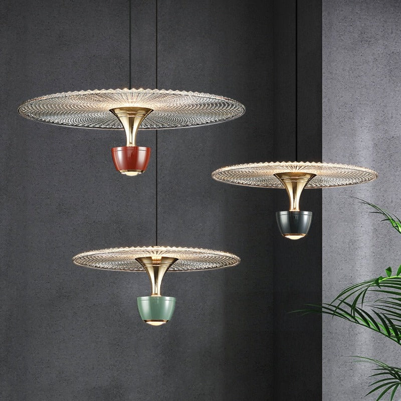 Lampadario Ombrello in Vetro AstraGlass con Illuminazione LED