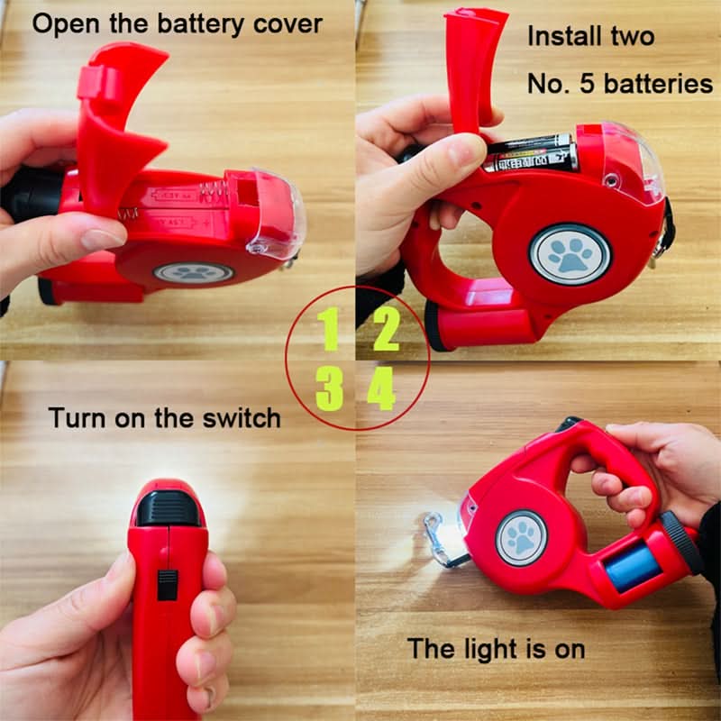 LumenStride LED Dog Leash With Integrated Flashlight For Safe Walks