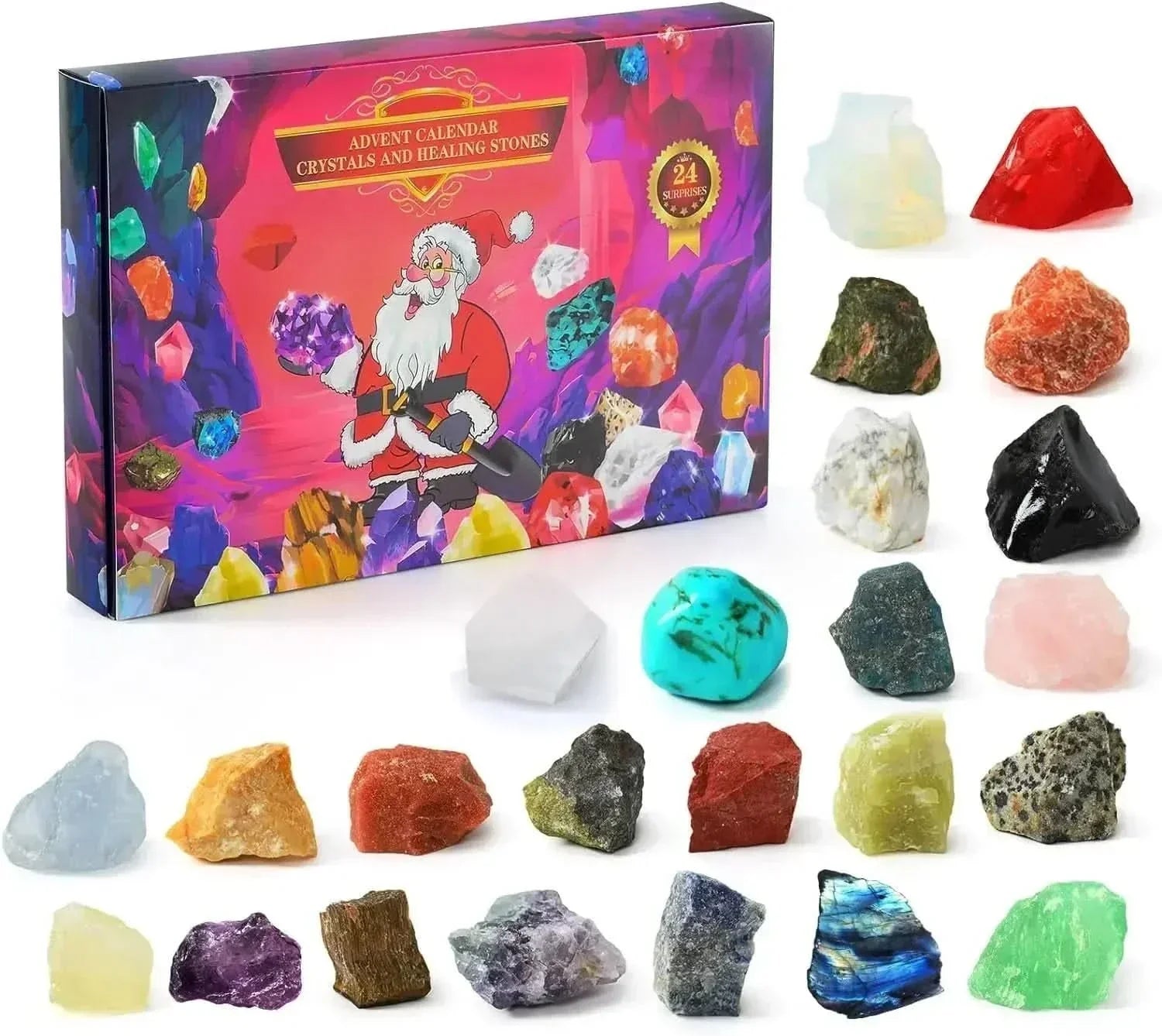 GemQuest Advent Calendar With 24 Real Gemstones For Young Explorers