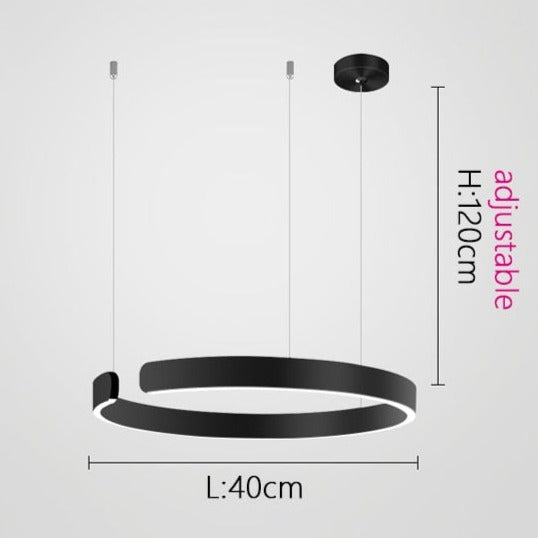 Luma Circle LED Lysekrone Metal Luksus Pendellampe