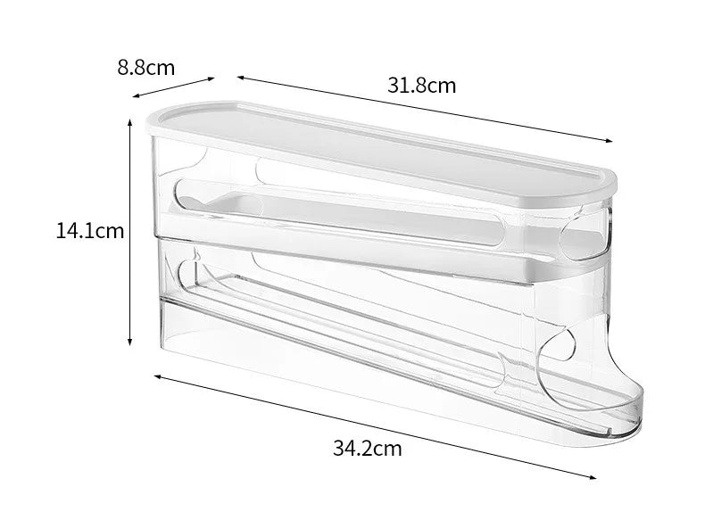 EggFlow Two-Tier Automatic Rolling Egg Organizer for Refrigerators