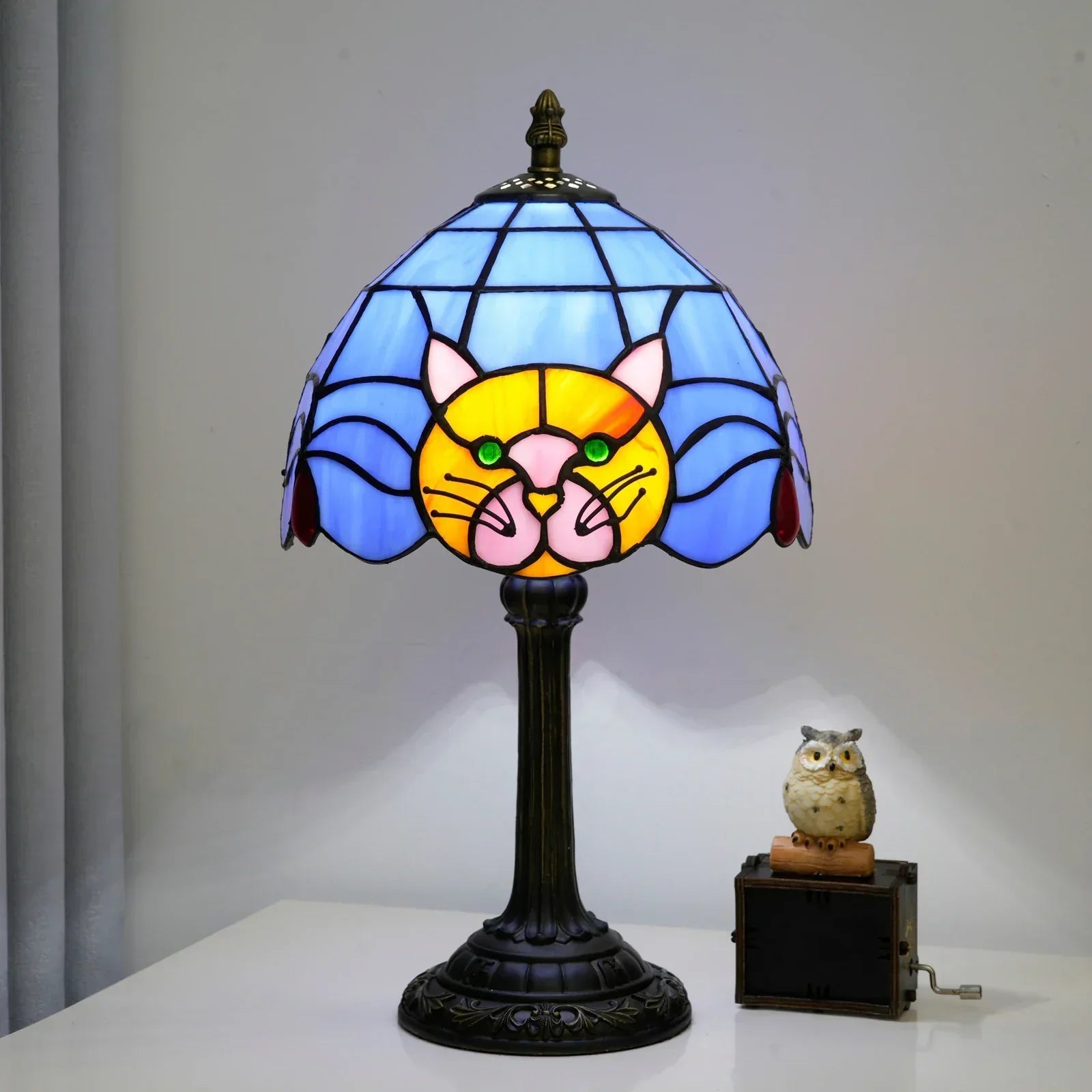 Bordlampe med glasmosaik