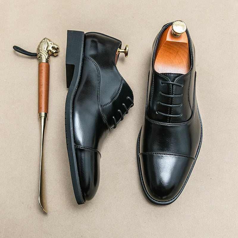 Men's Premium Leather Business Shoes For Formal Wear, Comfortable And Stylish