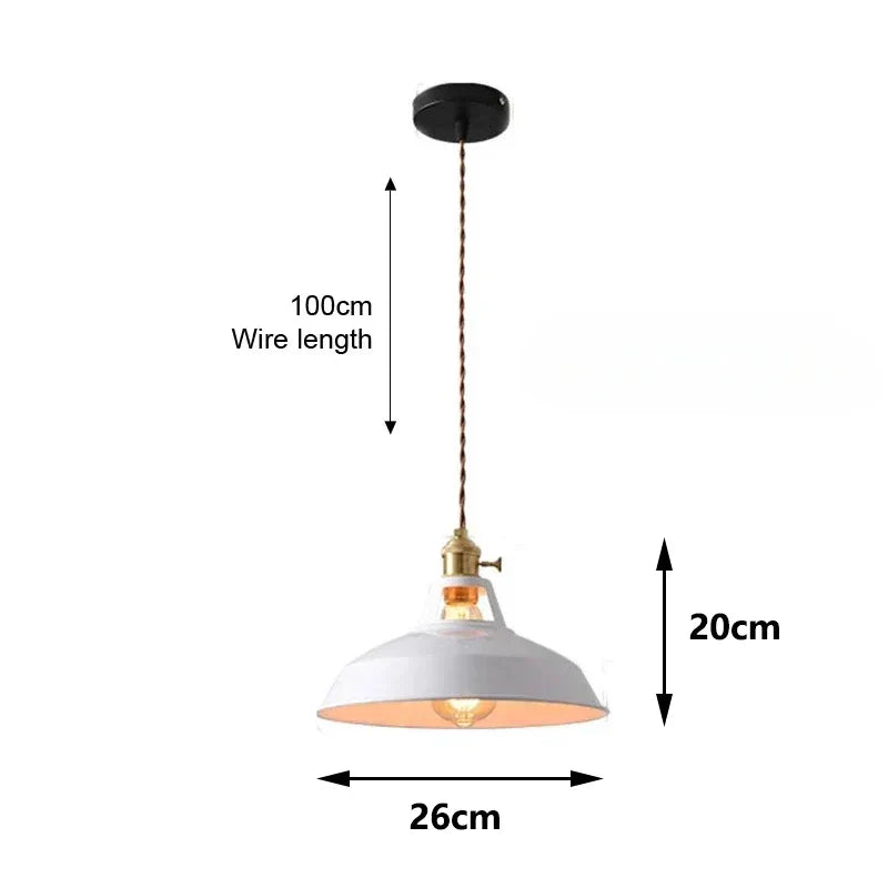 Aluminium Pendant Light With E27 Fitting In 8 Modern Colors