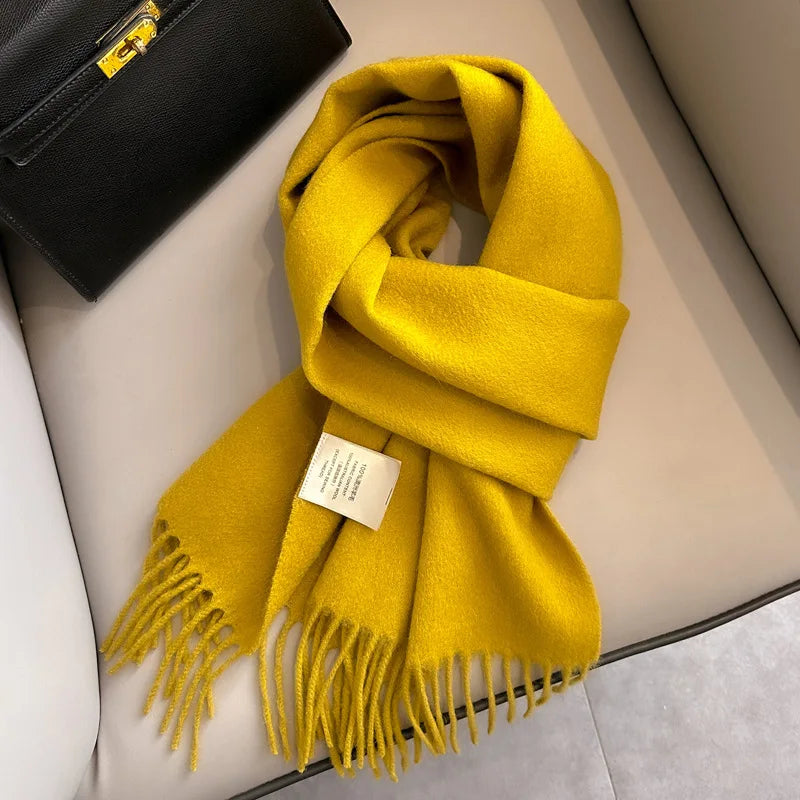 Lyvara vlněná zimní šála unisex, teplá, jednobarevná, měkká a pohodlná