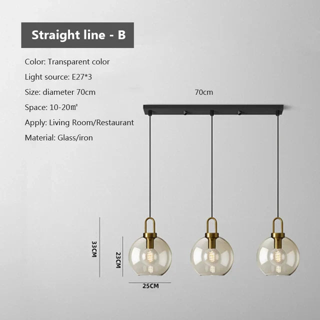 Suspension Industrielle en Verre pour Intérieurs Modernes et Salons