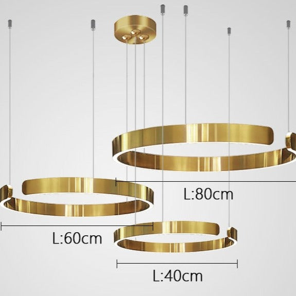 Luma Circle LED Lysekrone Metal Luksus Pendellampe