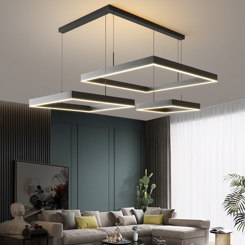 Nova Square LED Chandelier for Modern Living Room Lighting