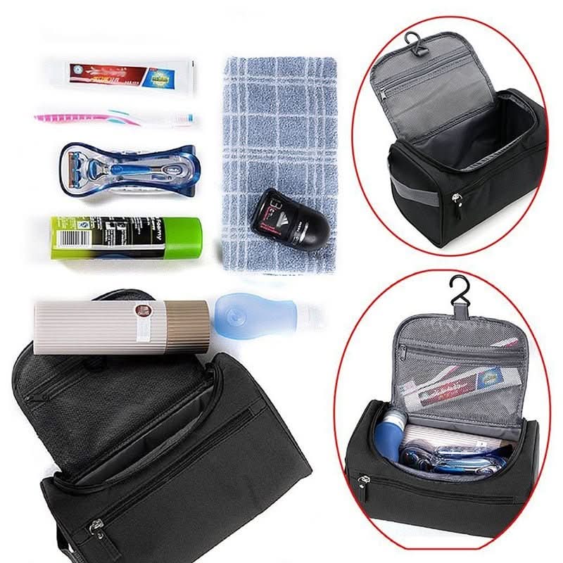 VoyageMate Compact Toiletry Bag With Hook and Water-Repellent Design