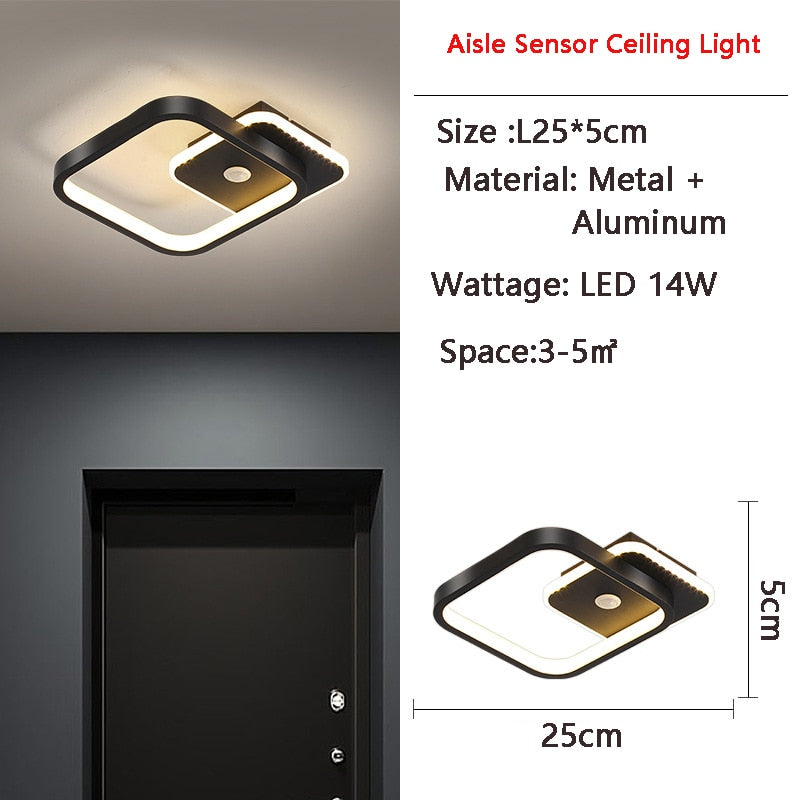 Plafonnier avec Capteur de Mouvement LED pour Chambre et Couloir
