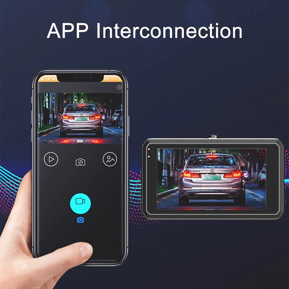 1080P WiFi Dual Dash Cam With Front and Interior IR Night Vision and Loop Recording | Fervei
