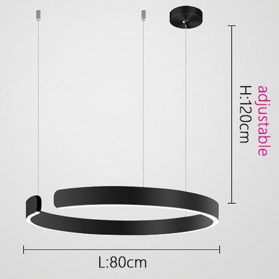 Luma Circle LED Lysekrone Metal Luksus Pendellampe