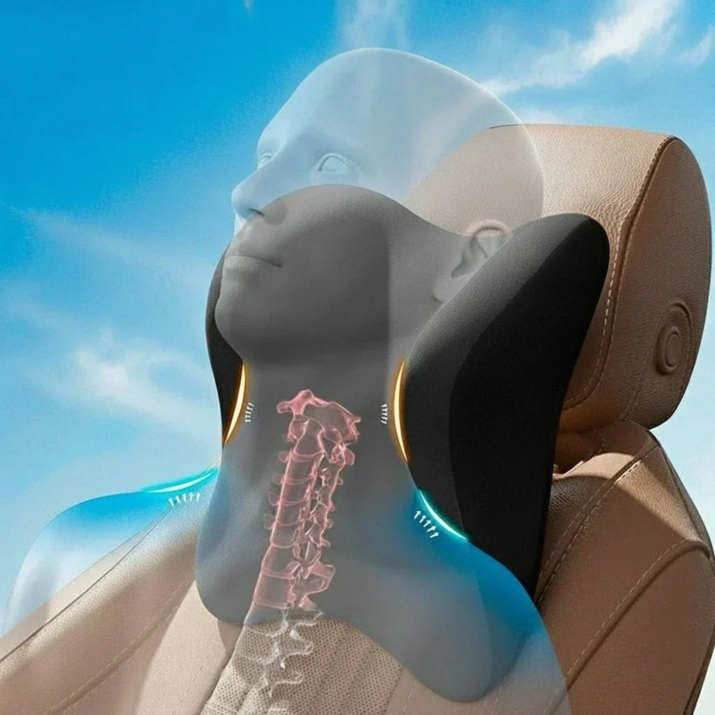 AeroEase Memory Foam Car Neck and Lumbar Pillow for Maximum Comfort