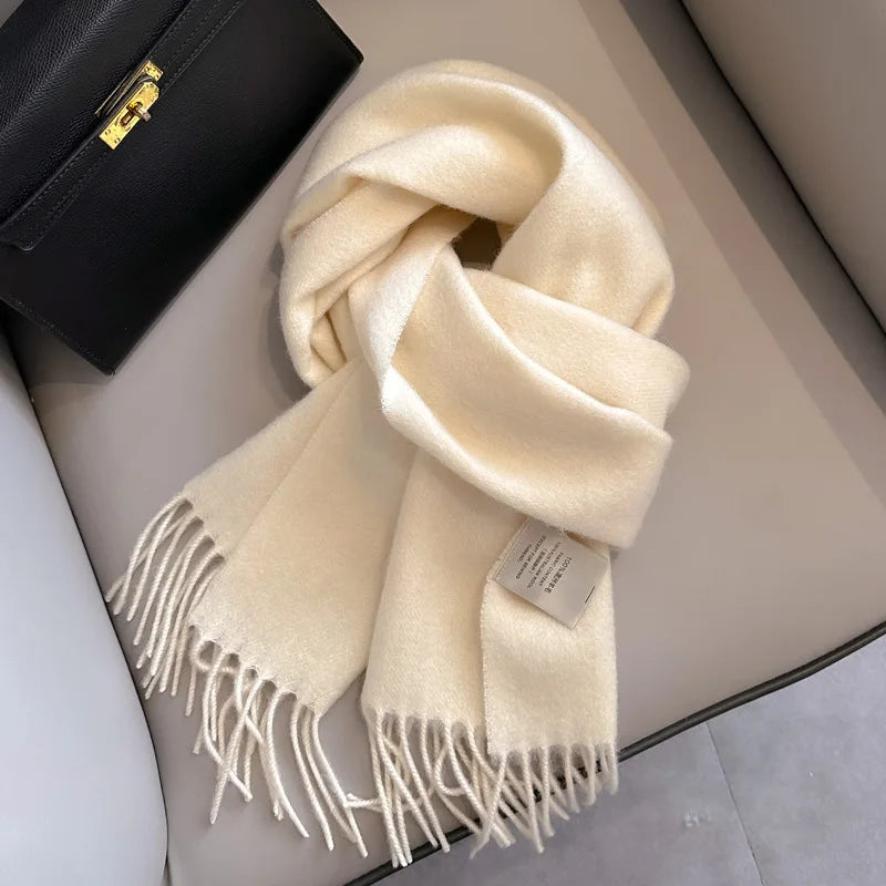 Lyvara vlněná zimní šála unisex, teplá, jednobarevná, měkká a pohodlná