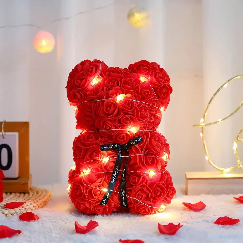 Amara Romantic Eternal Rose Teddy Bear Gift Set for Special Occasions
