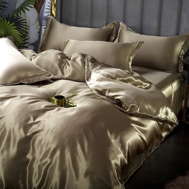Premium Silk Bedding Set Exuding Luxury And Timeless Elegance