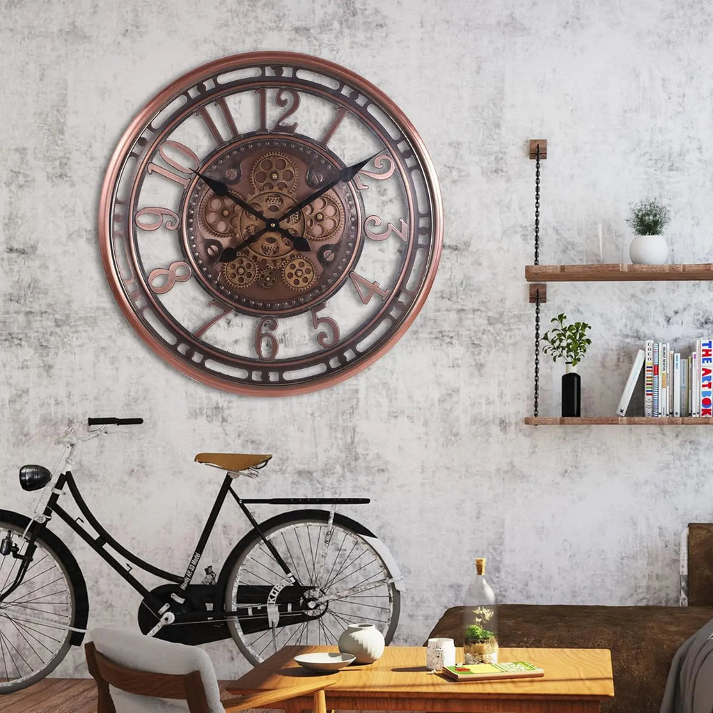 CopperTime Vintage Office Clock For Home And Workspaces