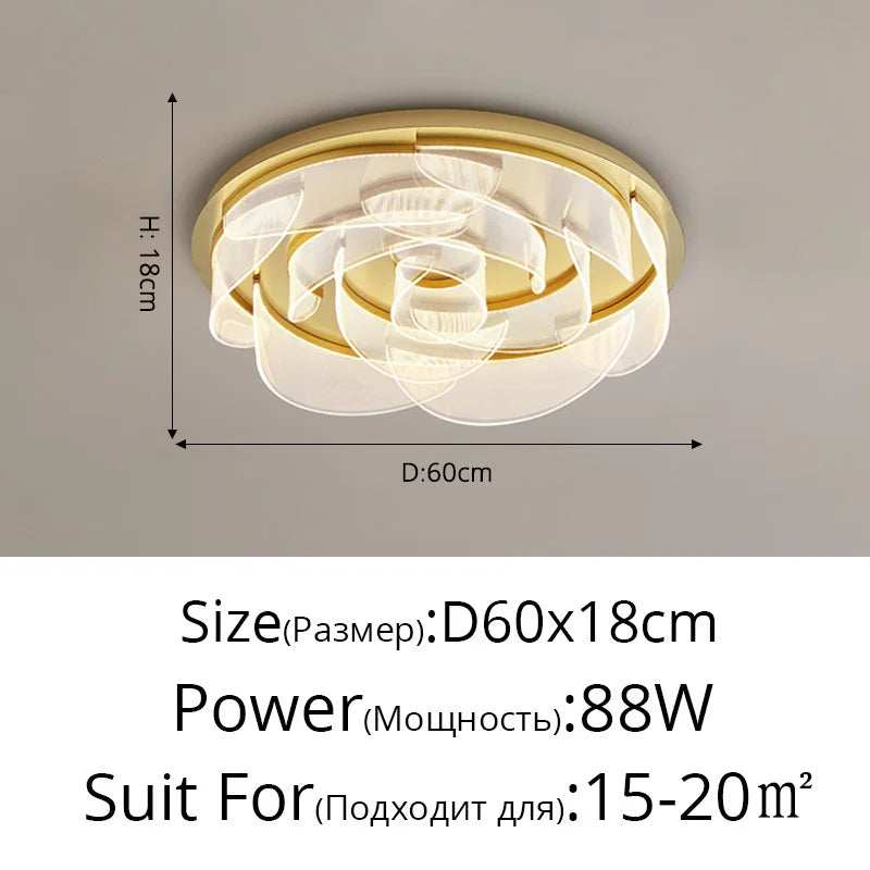 AuroraPetal Nordic Ceiling Chandelier Minimalist Glow