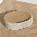 WhiskerNest Braided Oval Sisal Cat Lounger For Scratching And Cozy Sleeping