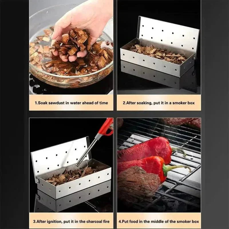 SmokeCraft Premium Stainless Steel Smoker Box Flavour Enhancer For Outdoor BBQs