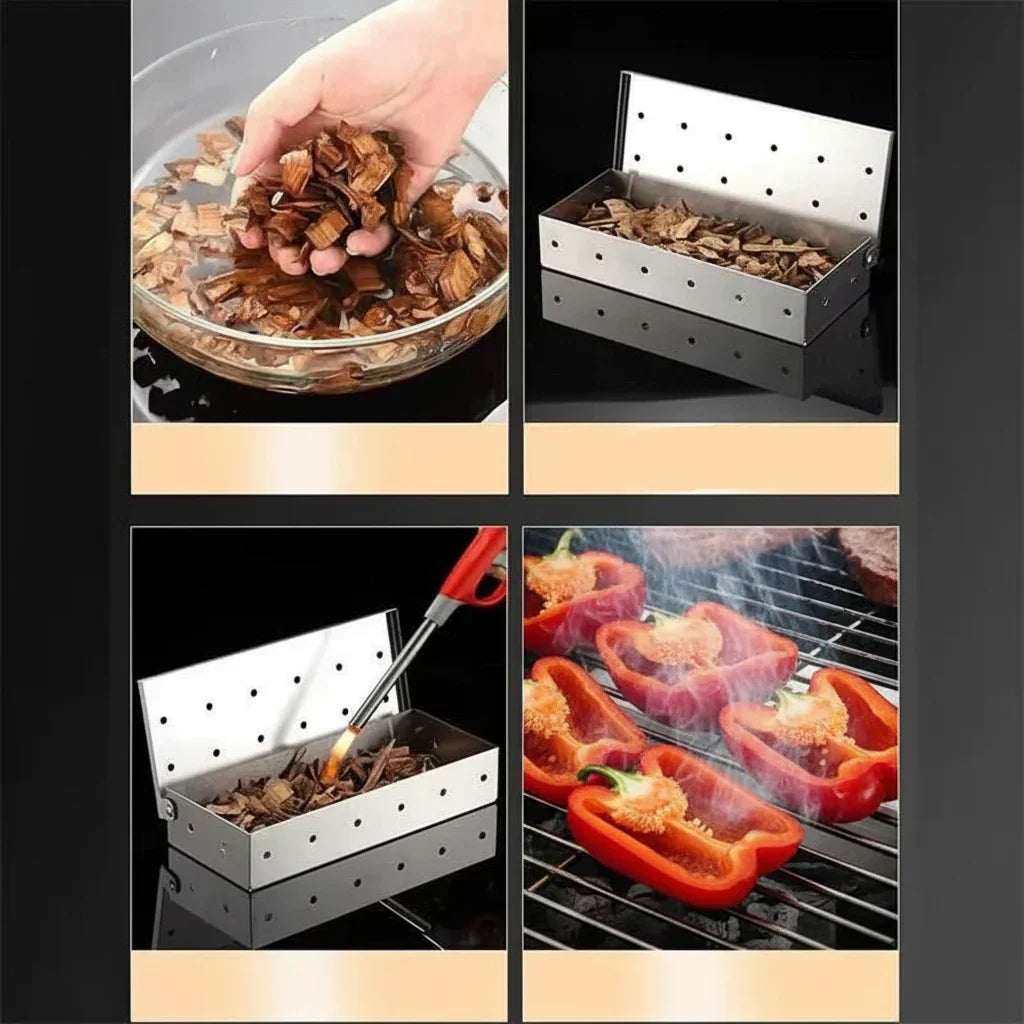 GrillAura prémiová nerezová udírna pro intenzivní barbecue aroma