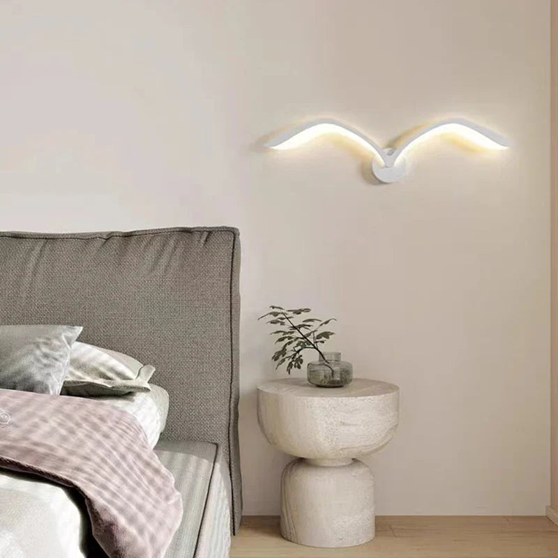Seagull Shaped Wall Light Sconce For Serene Hallway Ambience And Soft Glow