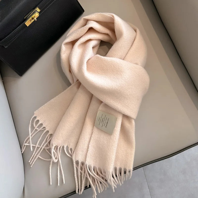 Lyvara vlněná zimní šála unisex, teplá, jednobarevná, měkká a pohodlná