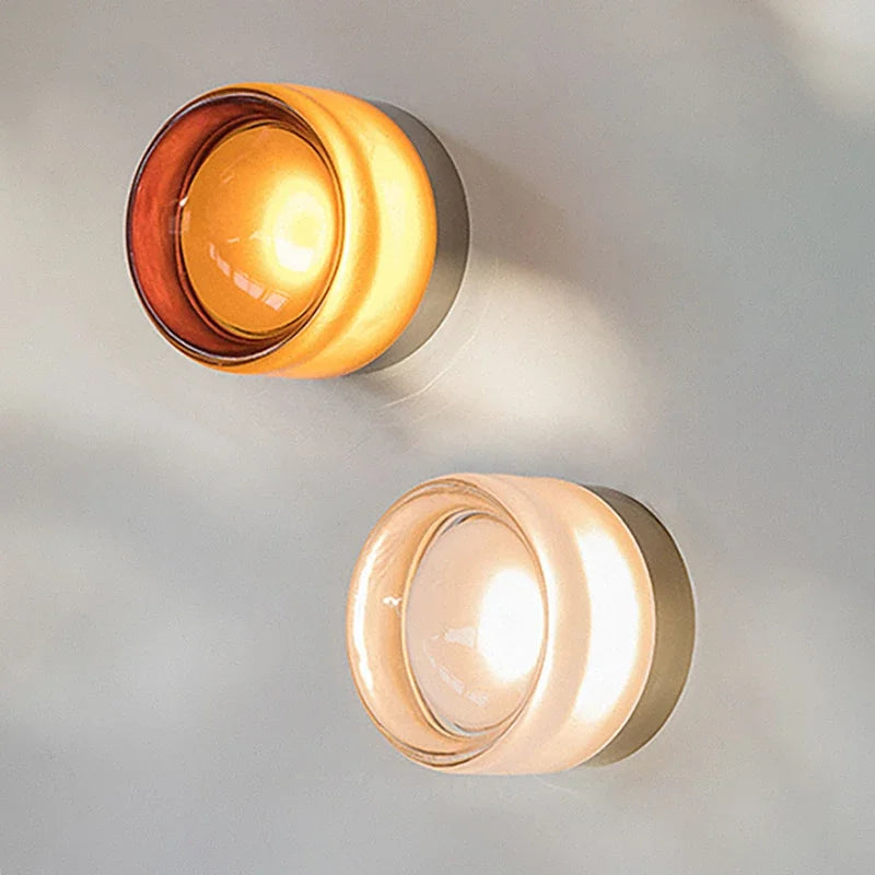 Aurelia Glass Wall Sconce Lamp in Contemporary Style | Fervei