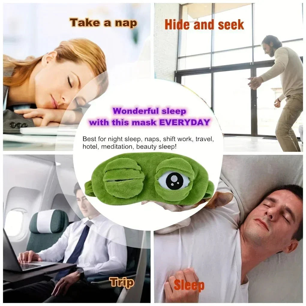 Maschera per Dormire 3D FrogEase per Sonno Rilassato e Viaggi