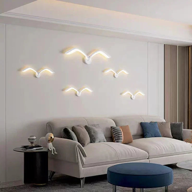 Seagull Shaped Wall Light Sconce For Serene Hallway Ambience And Soft Glow