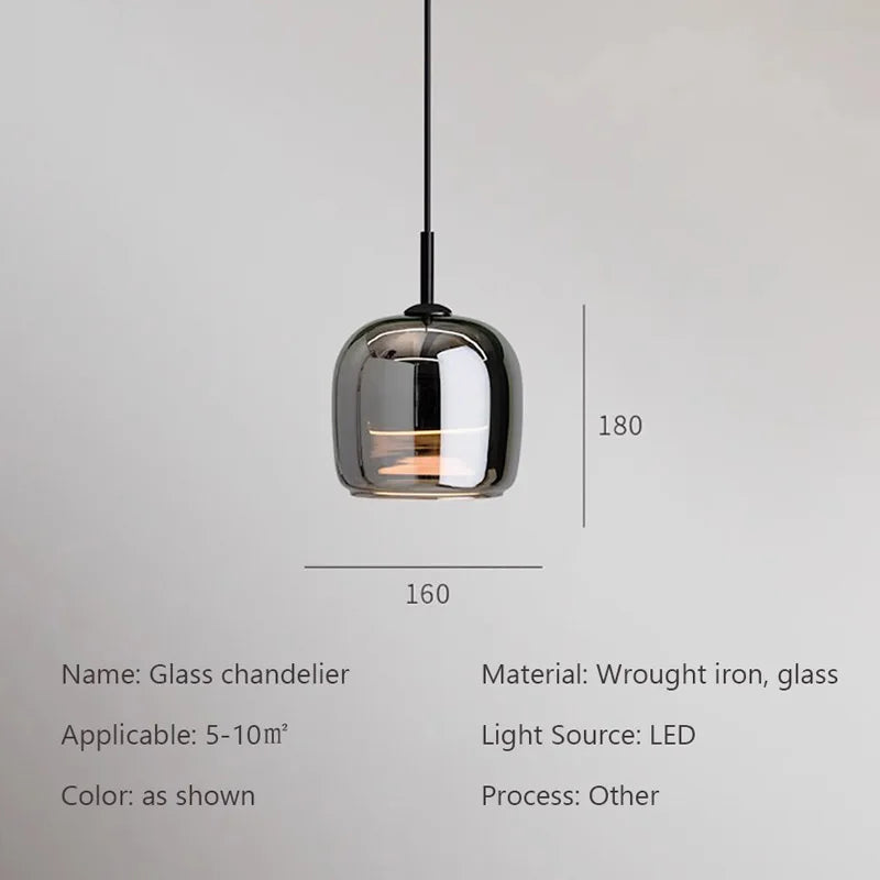 Nova Glass LED Pendant Light Modern Chandelier Fixture