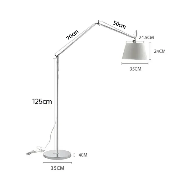 LuminaFlow Long-Arm Floor Lamp In Korean-Scandi Style