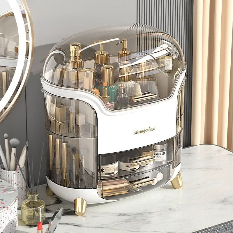 AuraGlow Makeup Organizer Dustproof and Waterproof Cosmetic Box With Elegant Design