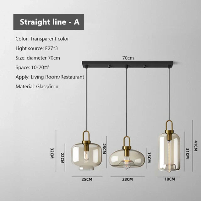 Suspension Industrielle en Verre pour Intérieurs Modernes et Salons