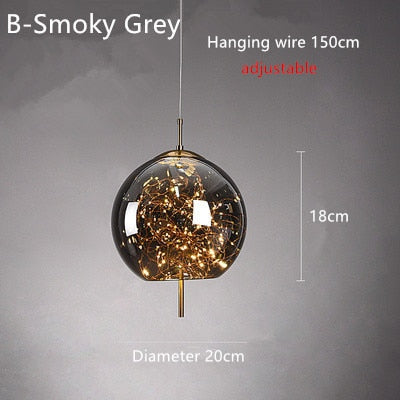 Aurora Glass Star Pendant Light For Modern Home Interiors